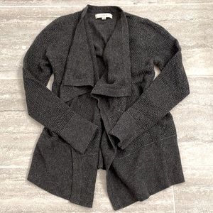 NWOT Gray LOFT Waterfall Cardigan, Size Small